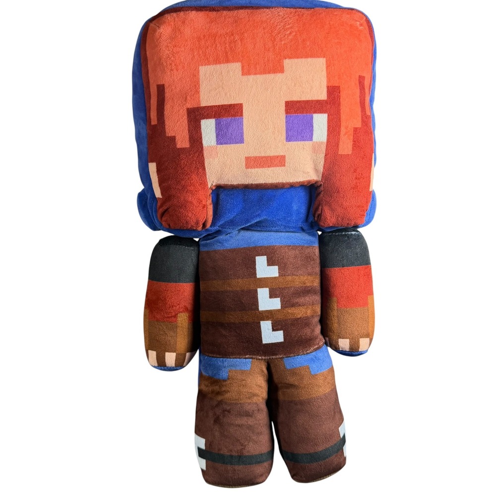 Minecraft Legends Ranger Plush Large 18 Inch Stuffed Animal Toy Blue Red Brown